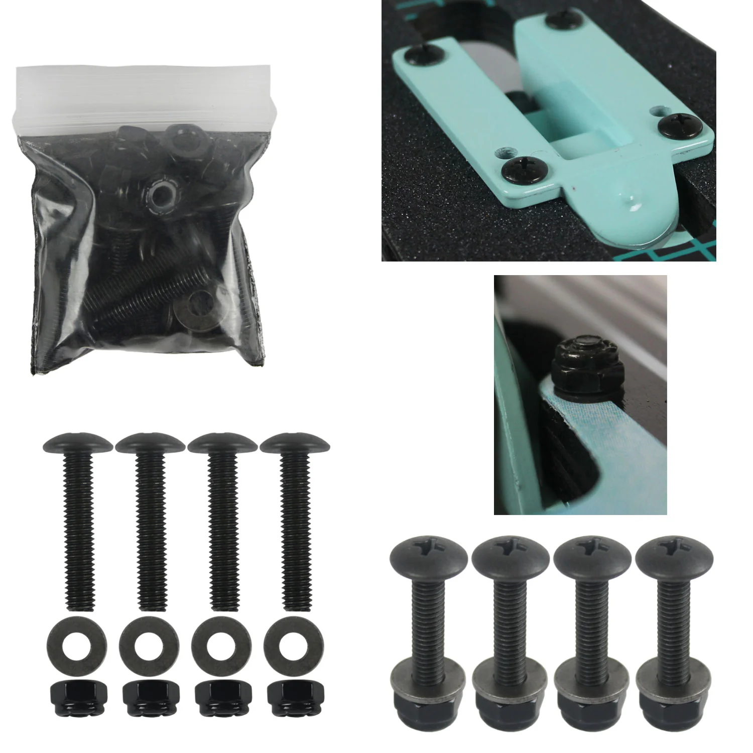 1 1/2" Pan Head Hardware with Washers for Drop Through Longboards