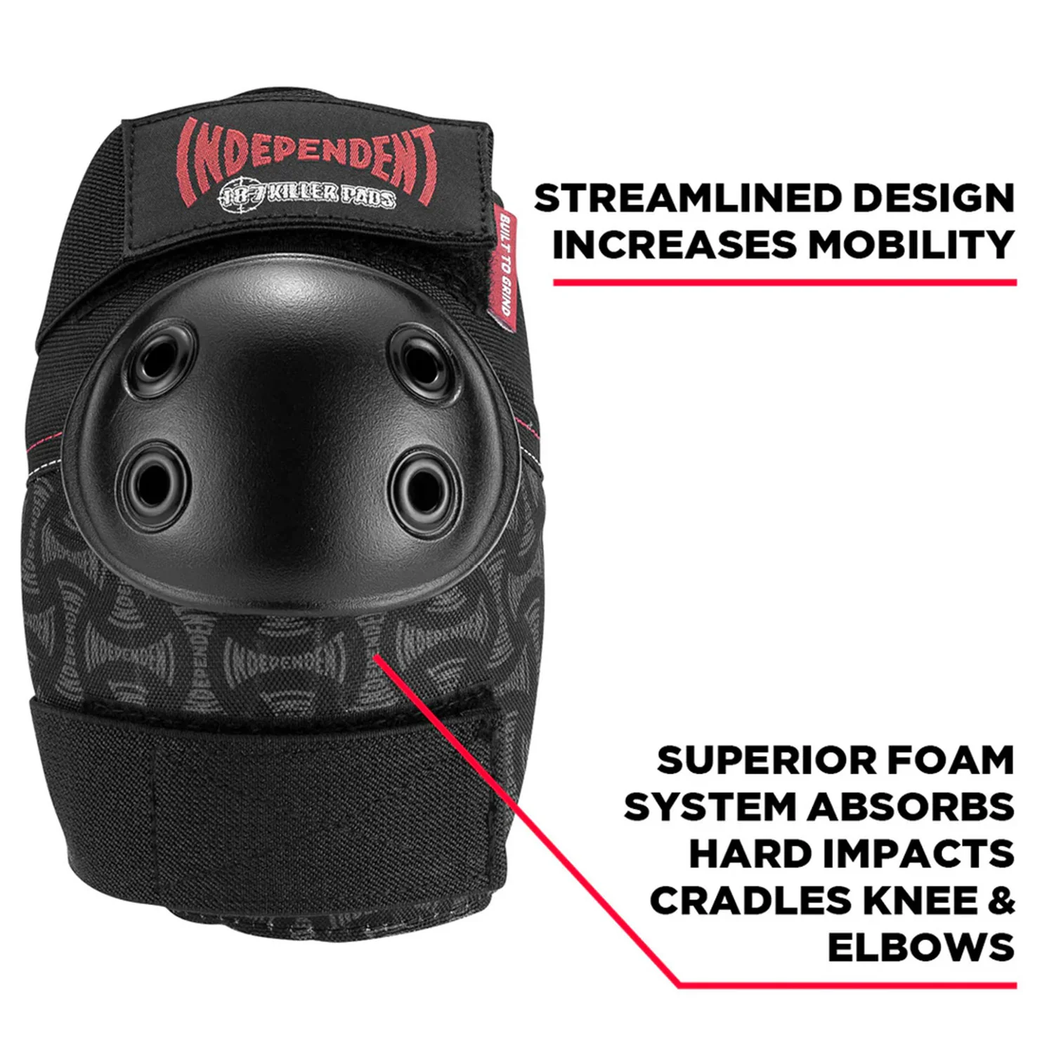 187 Killer Pads Skateboard Combo Pack Independent Knee/Elbow Black Size L/XL - Image 3