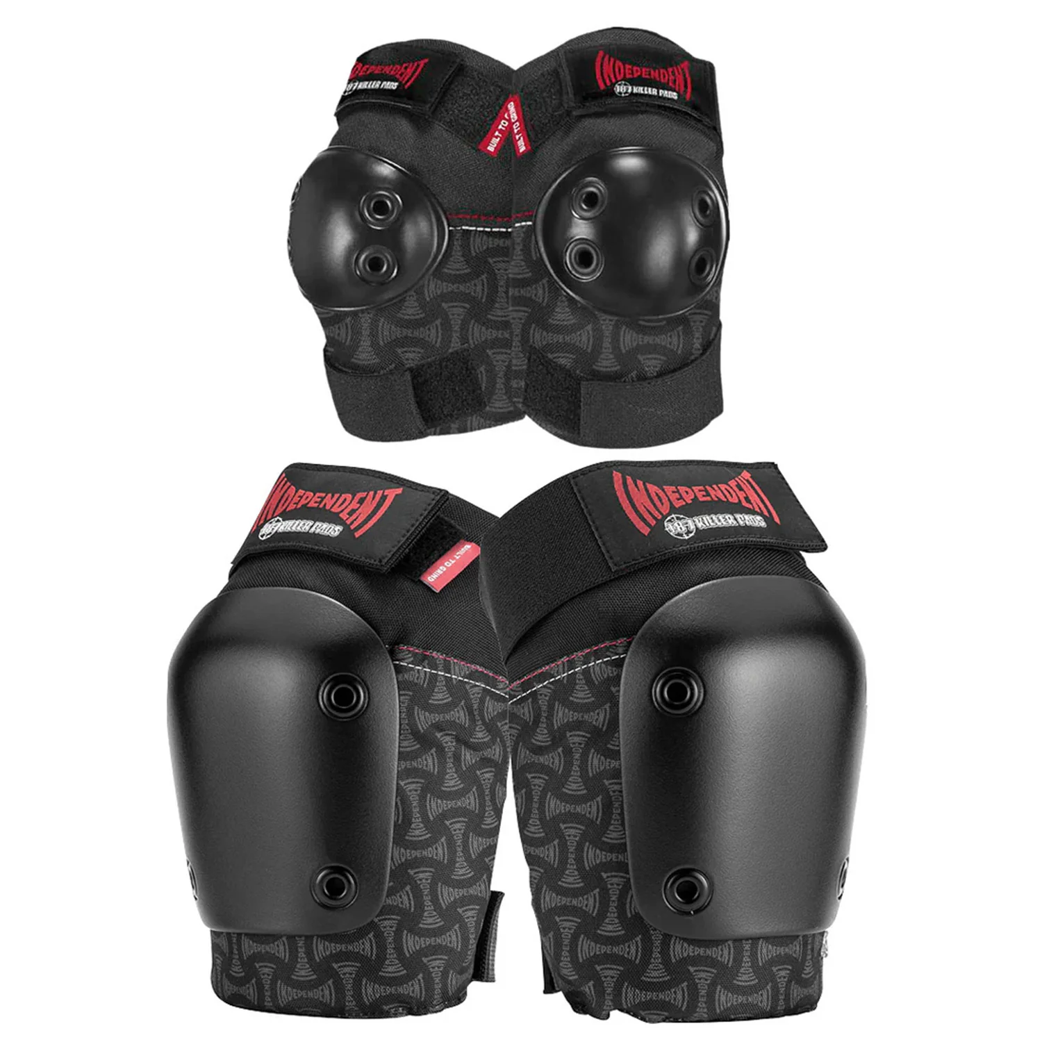 187 Killer Pads Skateboard Combo Pack Independent Knee/Elbow Black Size XS