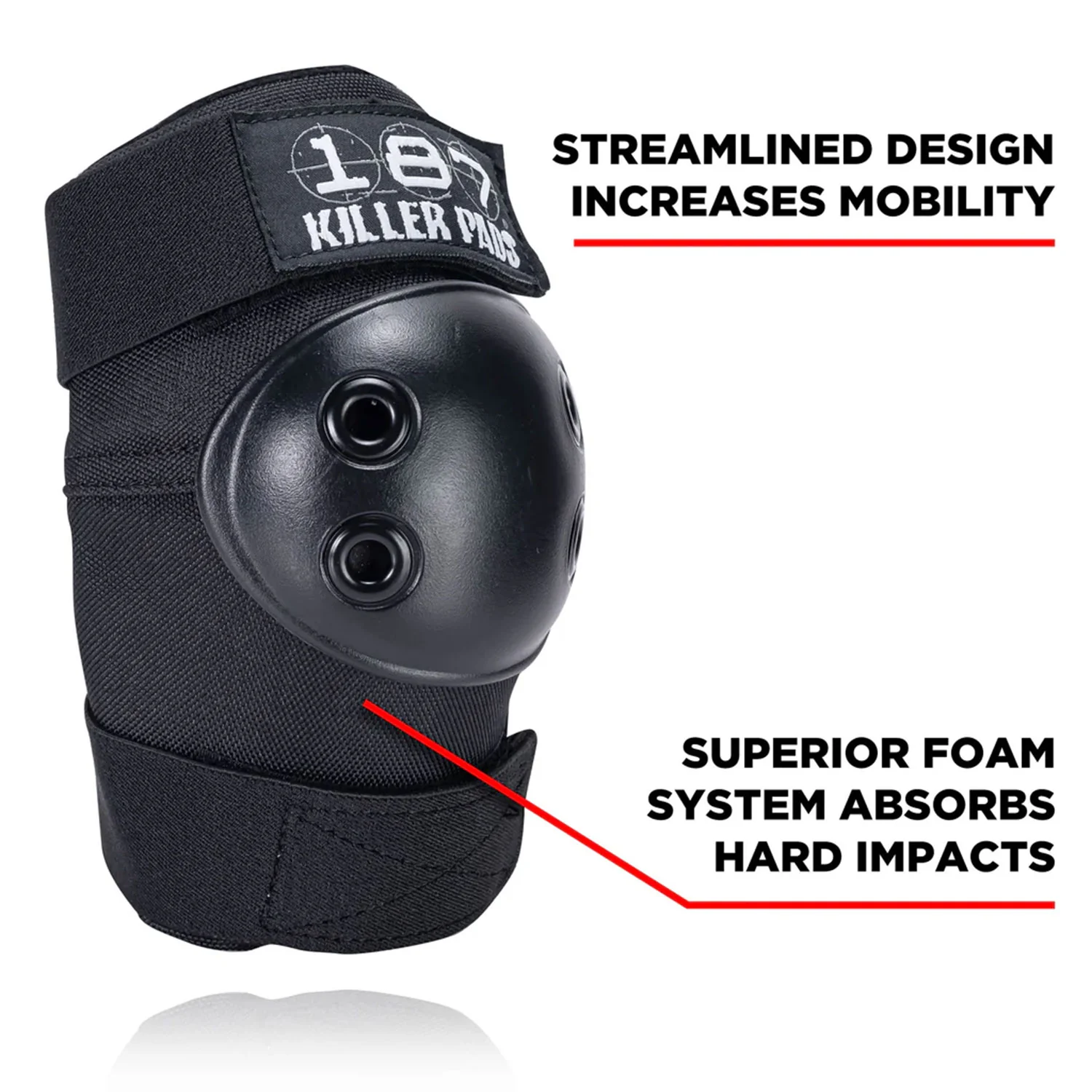 187 Killer Pads Skateboard Killer Pads 6 Pack Knee/Elbow/Wrist Pads Black Size L/XL - Image 3