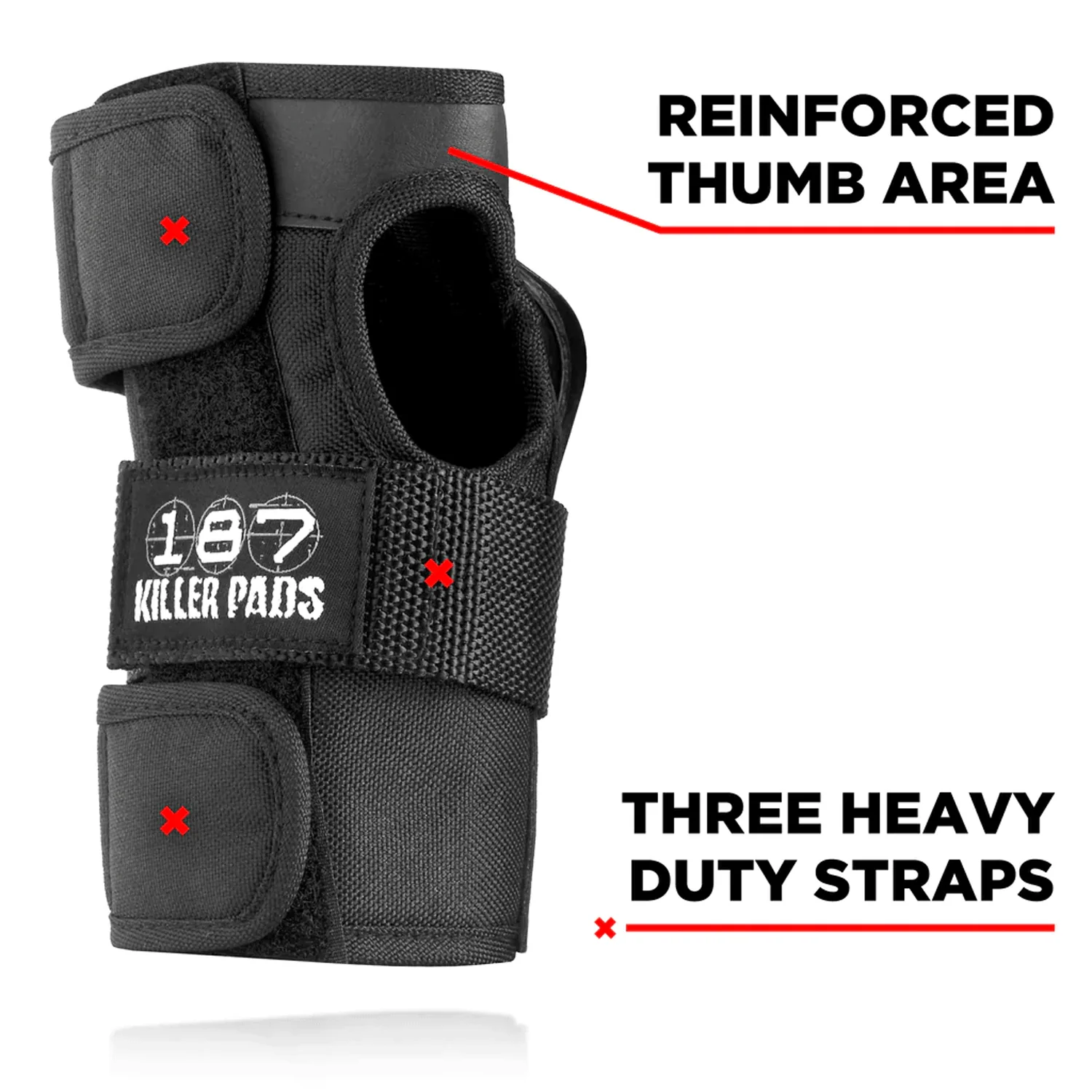 187 Skateboard Pads Wrist Guards Black Size M - Image 2