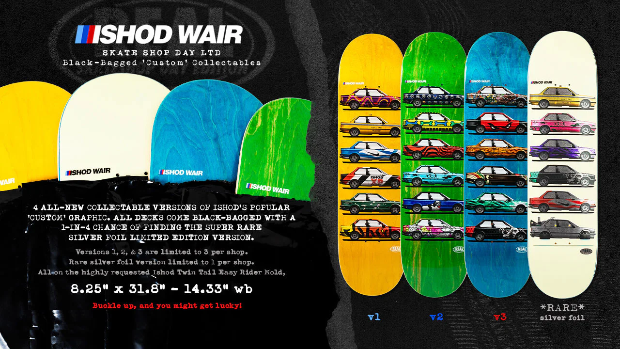2025 Skateshop Day Deck - Real Ishod Custom 3 Blind Bag EZ Twin 8.25" x 31.8" - Image 3