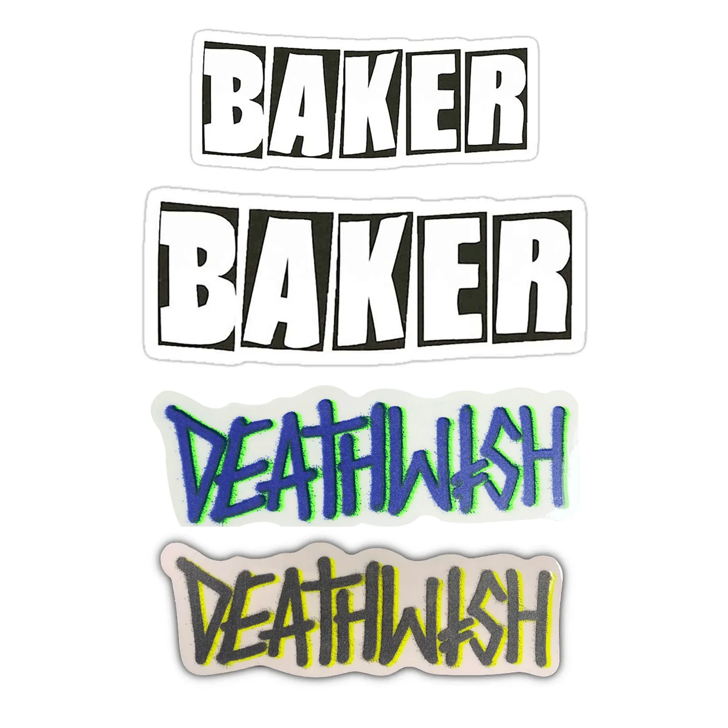 4-Pack Skateboard Stickers - Baker, Deathwish #1