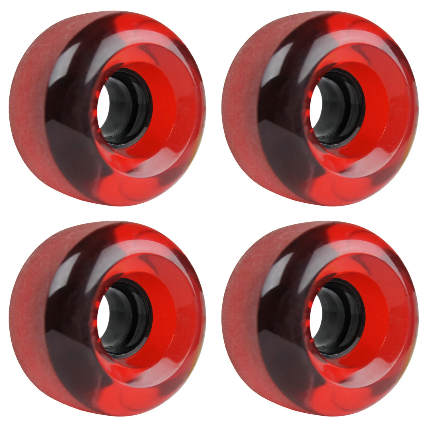 62mm x 38mm 83A 186C Red Clear  Wheels (Set of 4)