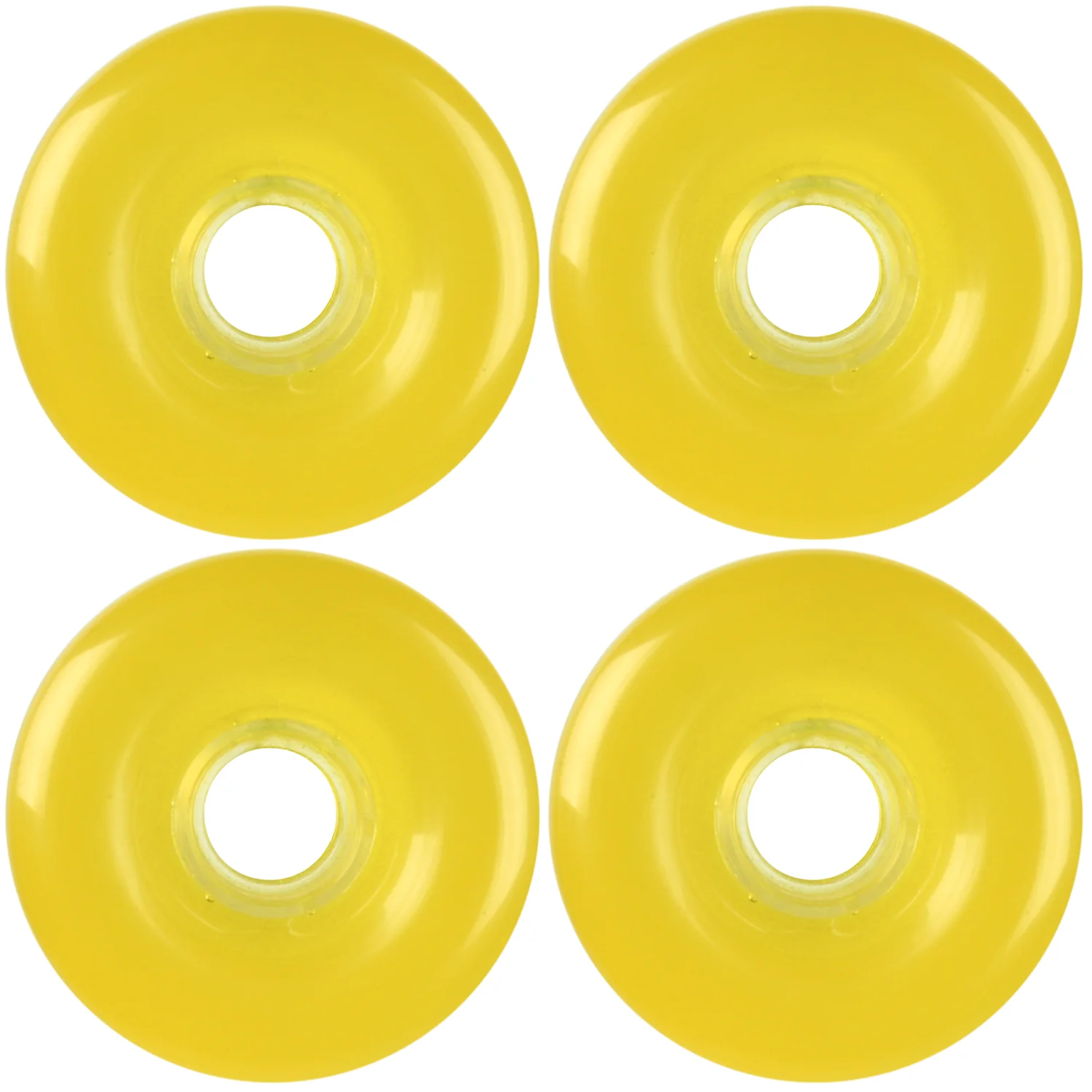 71mm x 44mm 80A Wheel Trans Yellow Wheels (Set of 4)