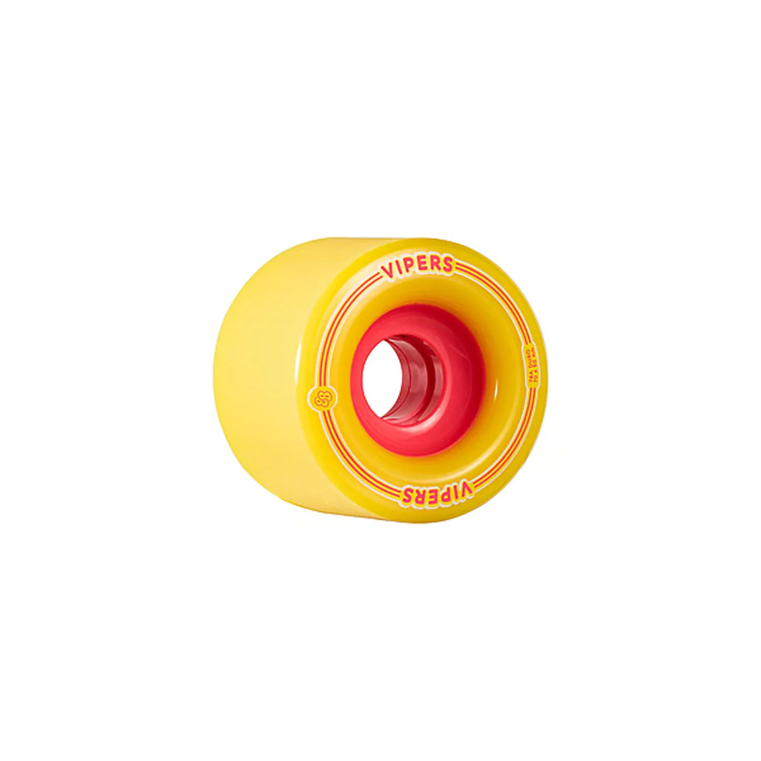 88 Wheel Co Longboard Wheels Viper Freeride Yellow 70mm 76A - Image 3
