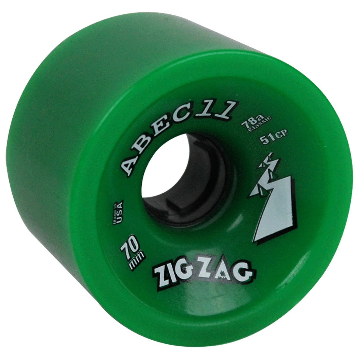 Abec 11 Longboard Wheels 70mm Classic ZigZags 78A Green - Image 2