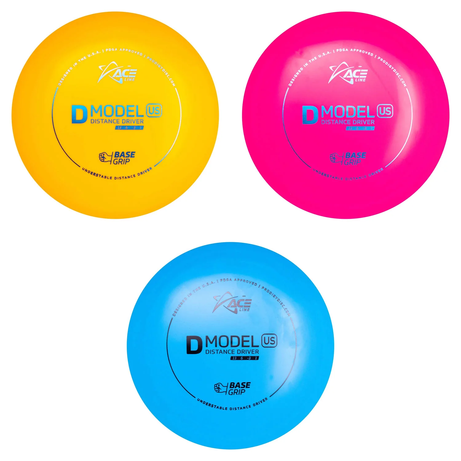 Ace Line Disc Golf BaseGrip D Model US Distance Driver 13/6/-3/1 - Choose Exact Disc
