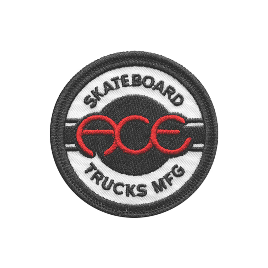 Ace Skateboard Trucks Adhesive Embroidered Patch - Seal Black/White/Red 2.5"