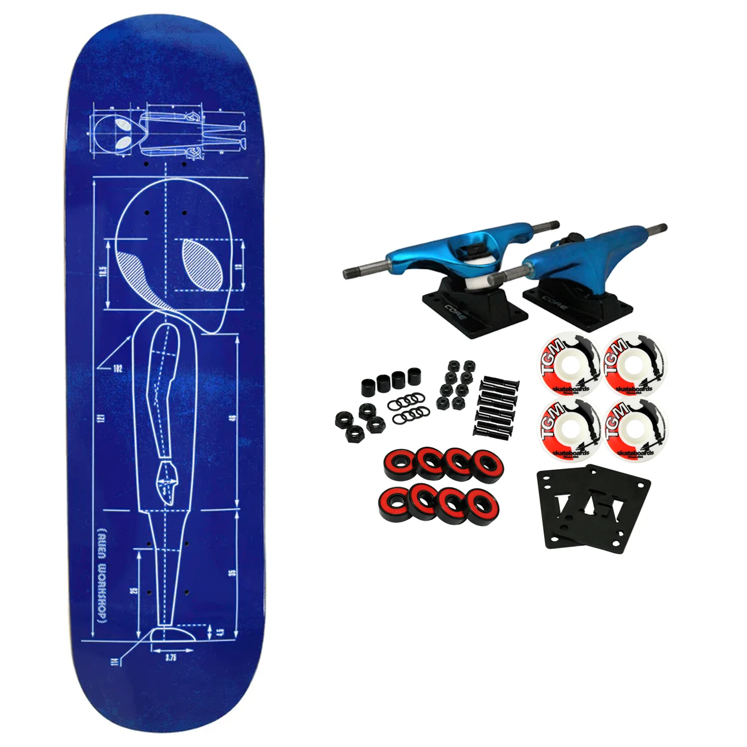 Alien Workshop Skateboard Complete Blueprint Blue 8.375" x 32"