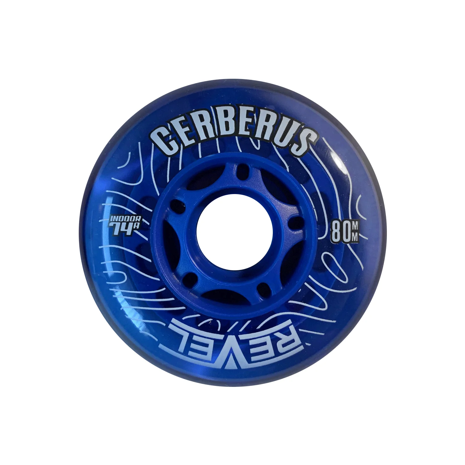 Alkali Roller Hockey Wheels - Revel Cerberus 80mm 74A Blue (Single)