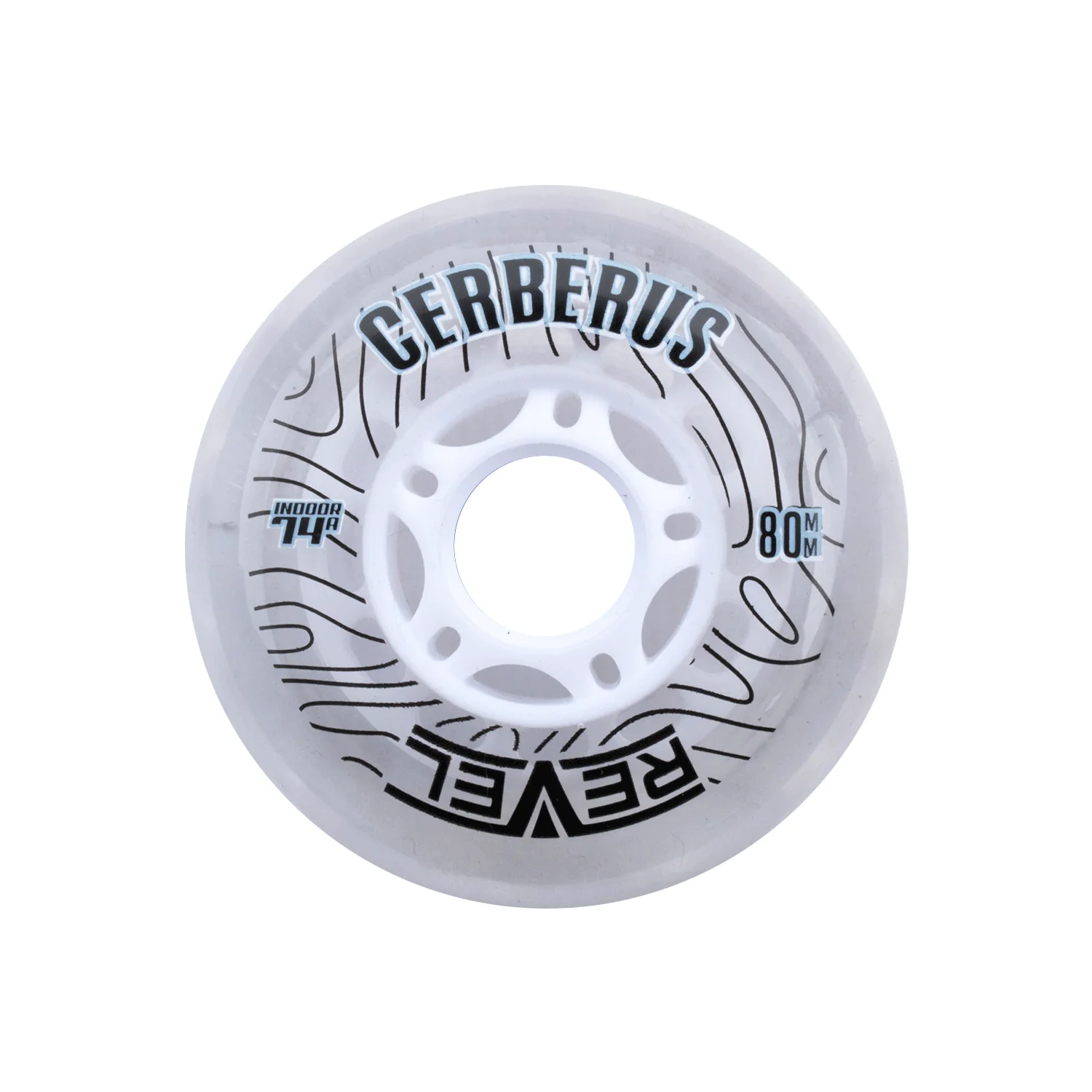 Alkali Roller Hockey Wheels - Revel Cerberus 80mm 74A Clear (Single)