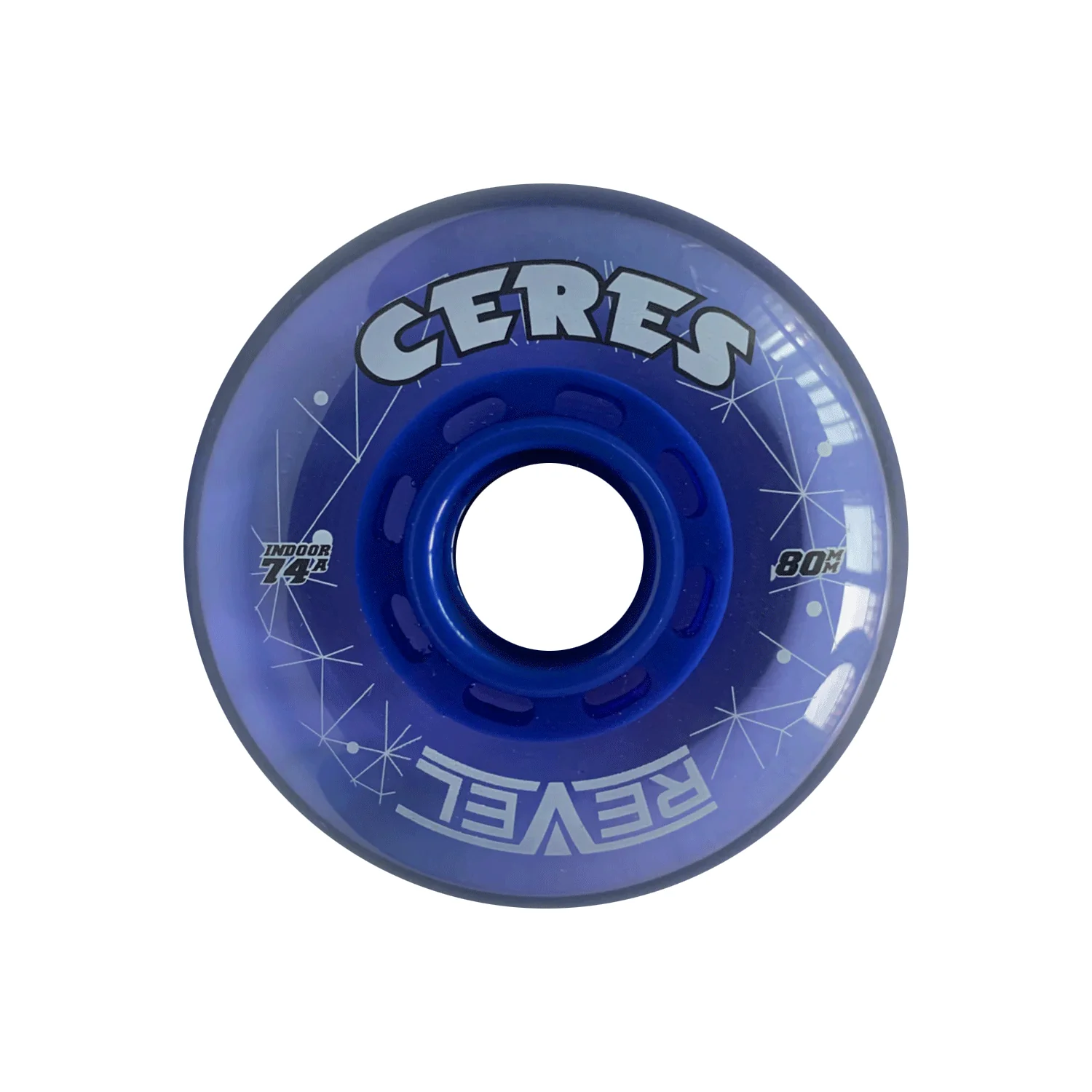 Alkali Roller Hockey Wheels - Revel Ceres 76mm 74A Blue (Single)