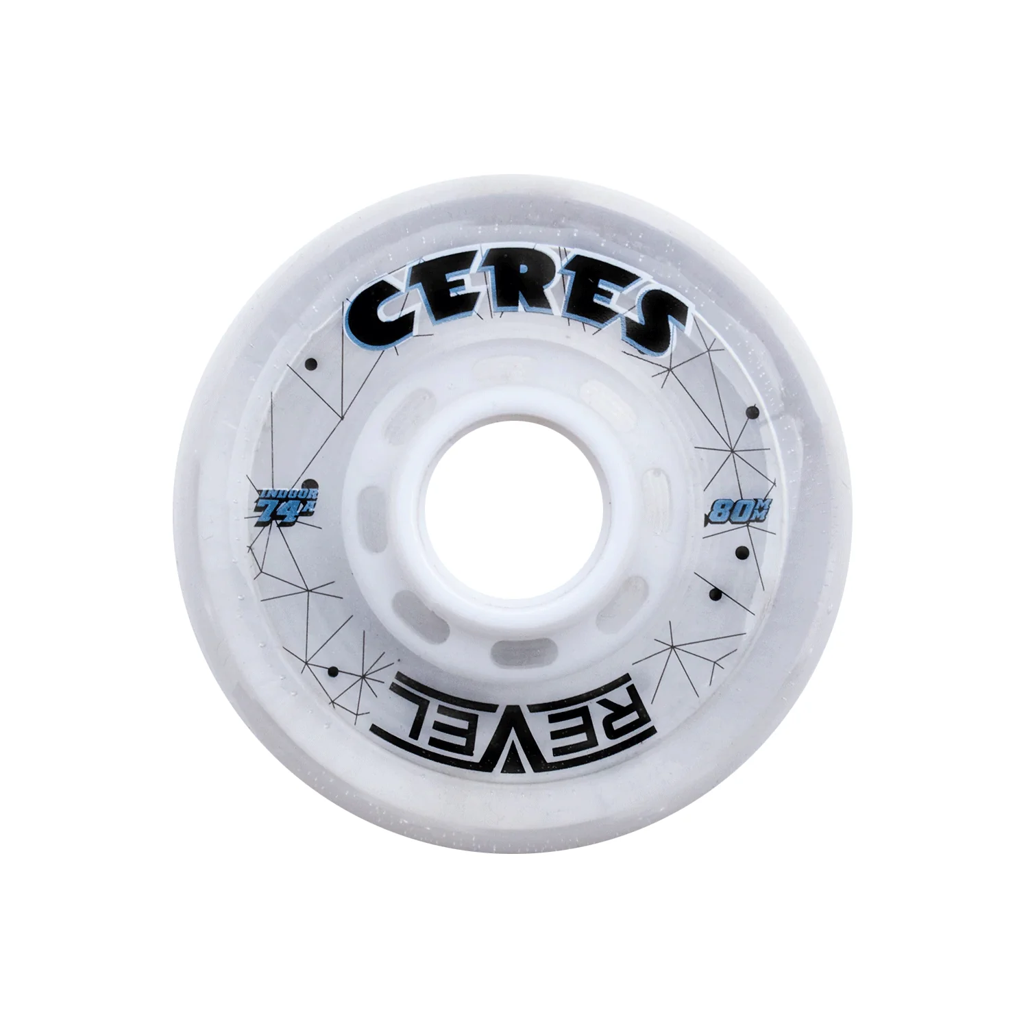 Alkali Roller Hockey Wheels - Revel Ceres 76mm 74A Clear (8-Pack) - Image 2