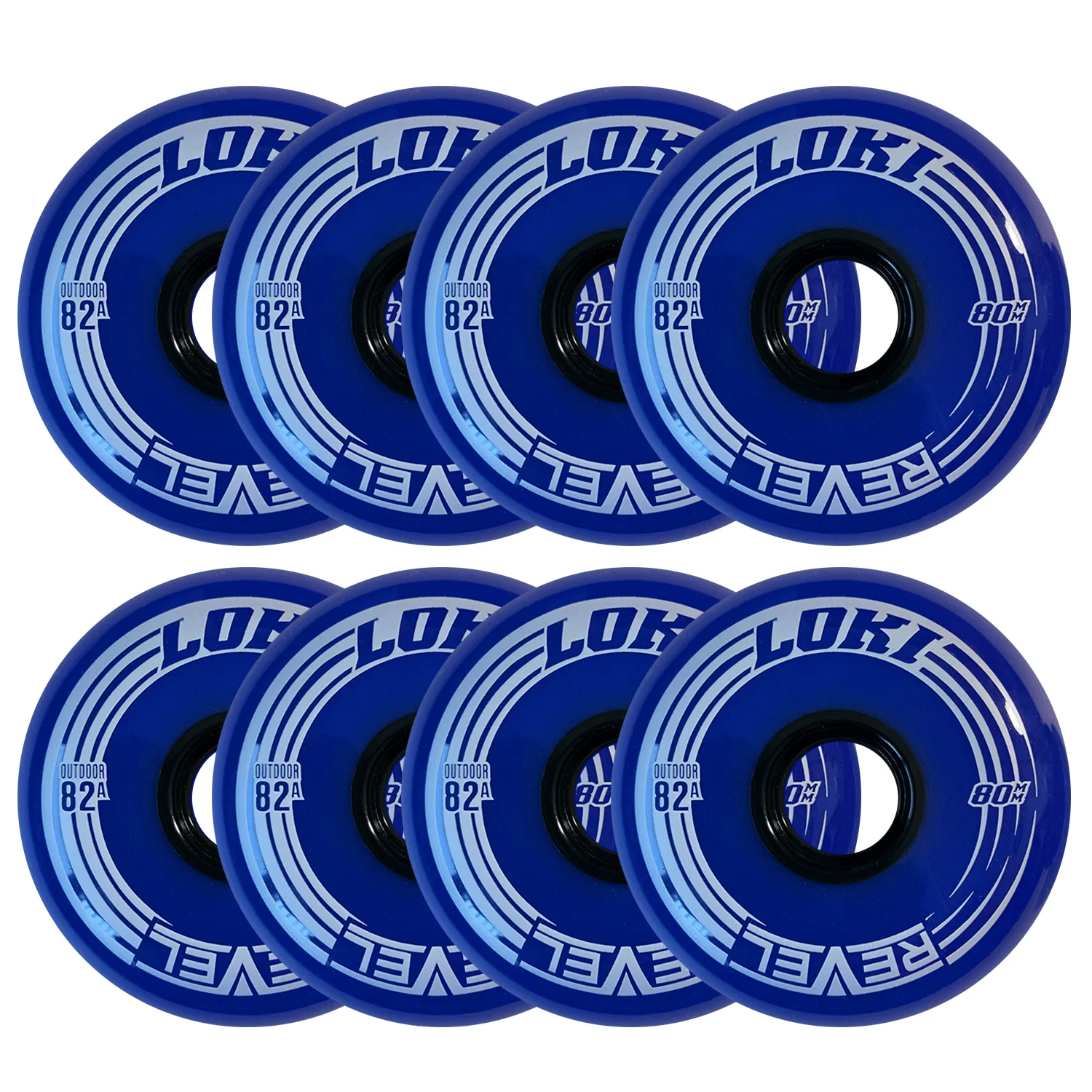 Alkali Roller Hockey Wheels - Revel Loki 76mm 82A Blue (8-Pack)