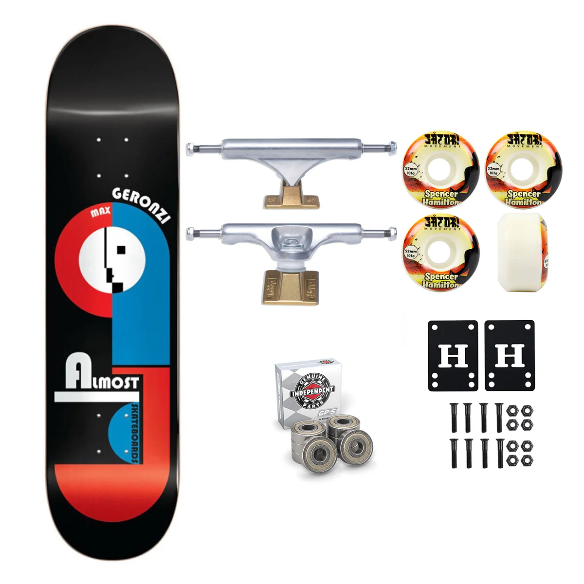 Almost Premium Skateboard Max Bauhaus Impact 8.25" Slappy + Satori Upgrade