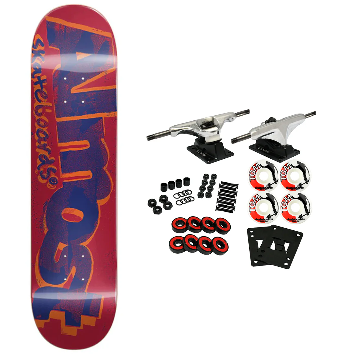 Almost Skateboard Complete Silk Screen Red 8.125" x 31.7"