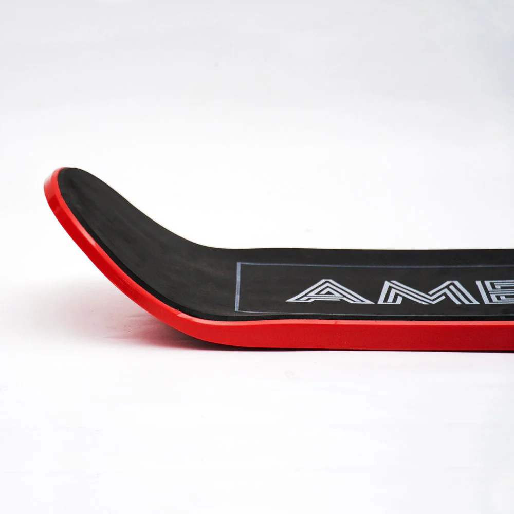 Ambition Snowskate Jib Red Snow Skate Deck with Foam Grip Applied and Studded Grip Add On - Image 3