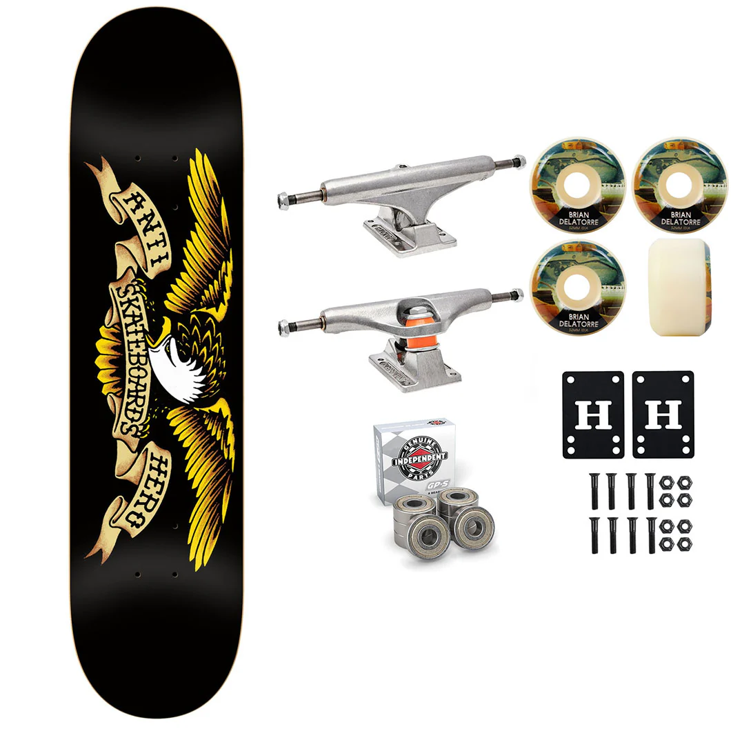 Anti Hero Skateboard Black 8.125" Independent Satori Premium Kit