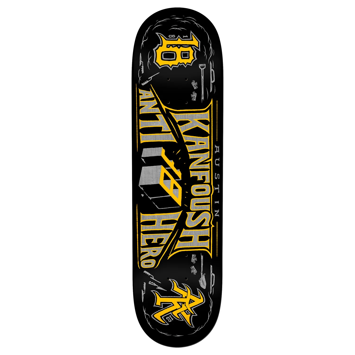 Anti Hero Skateboard Complete Austin Kanfoush Customs Black 8.25" x 31.5" - Image 2