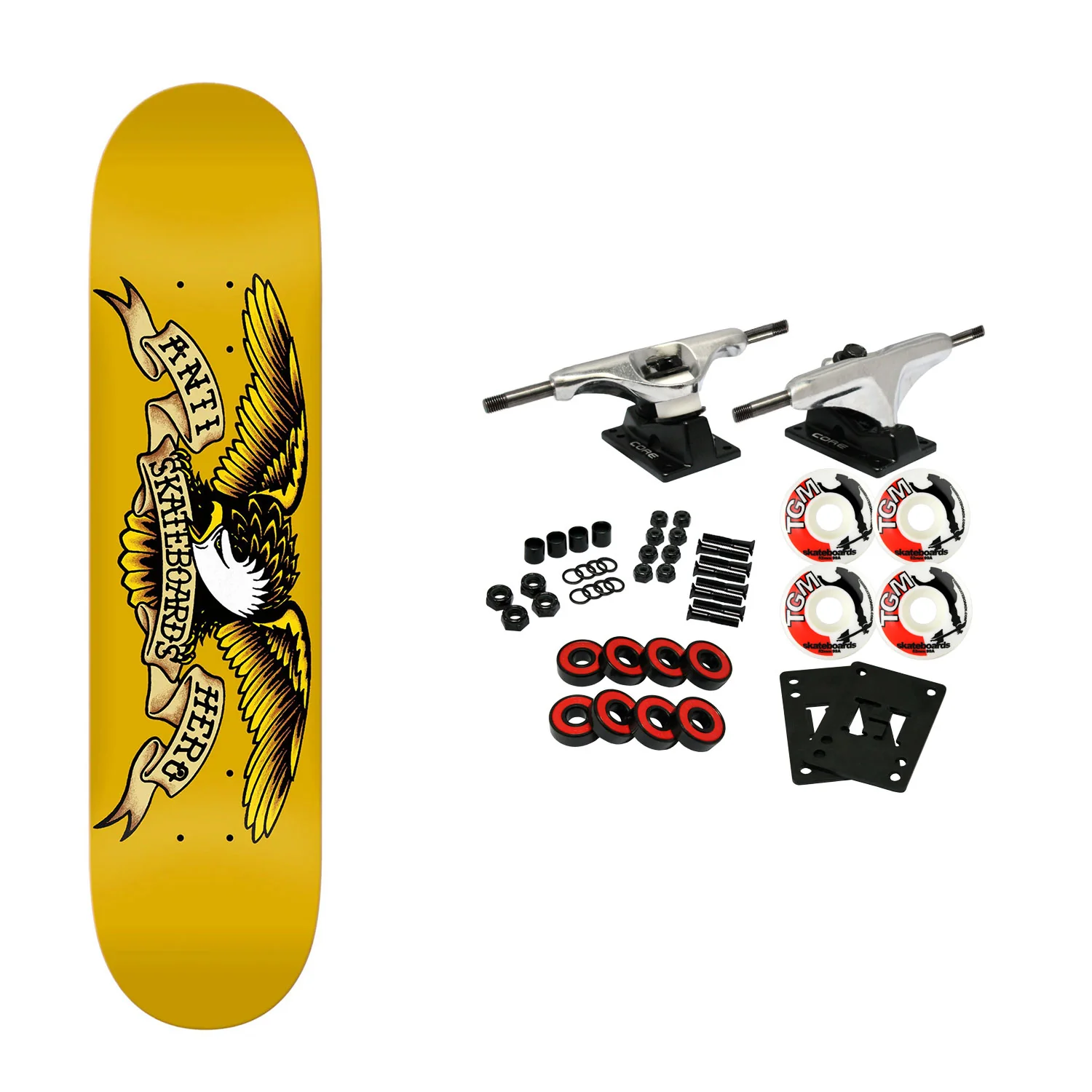 Anti Hero Skateboard Complete Classic Eagle Mini Yellow 7.3" x 29.5"