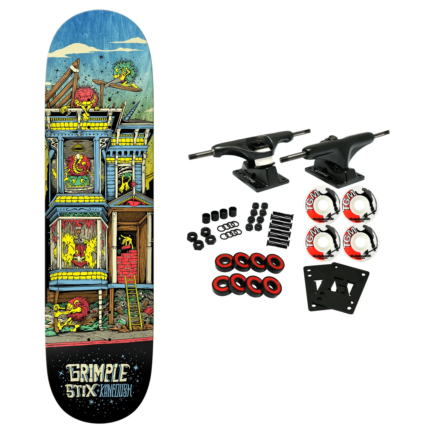 Anti Hero Skateboard Complete Kanfoush Grimple Stix Victorians 8.75" x 31.75"