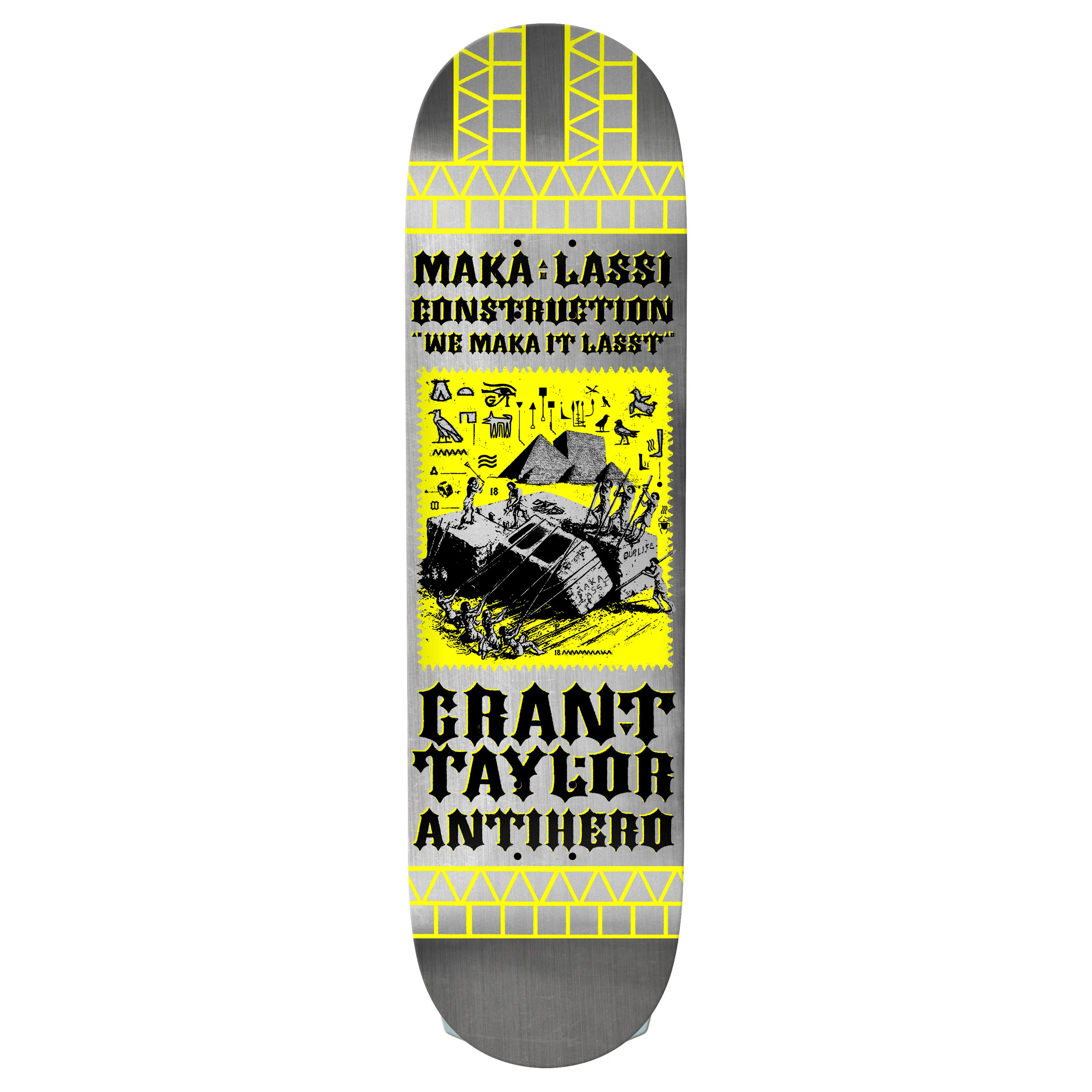 Anti Hero Skateboard Deck Grant Taylor Makalassi DBX Silver 8.5" x 31.85"