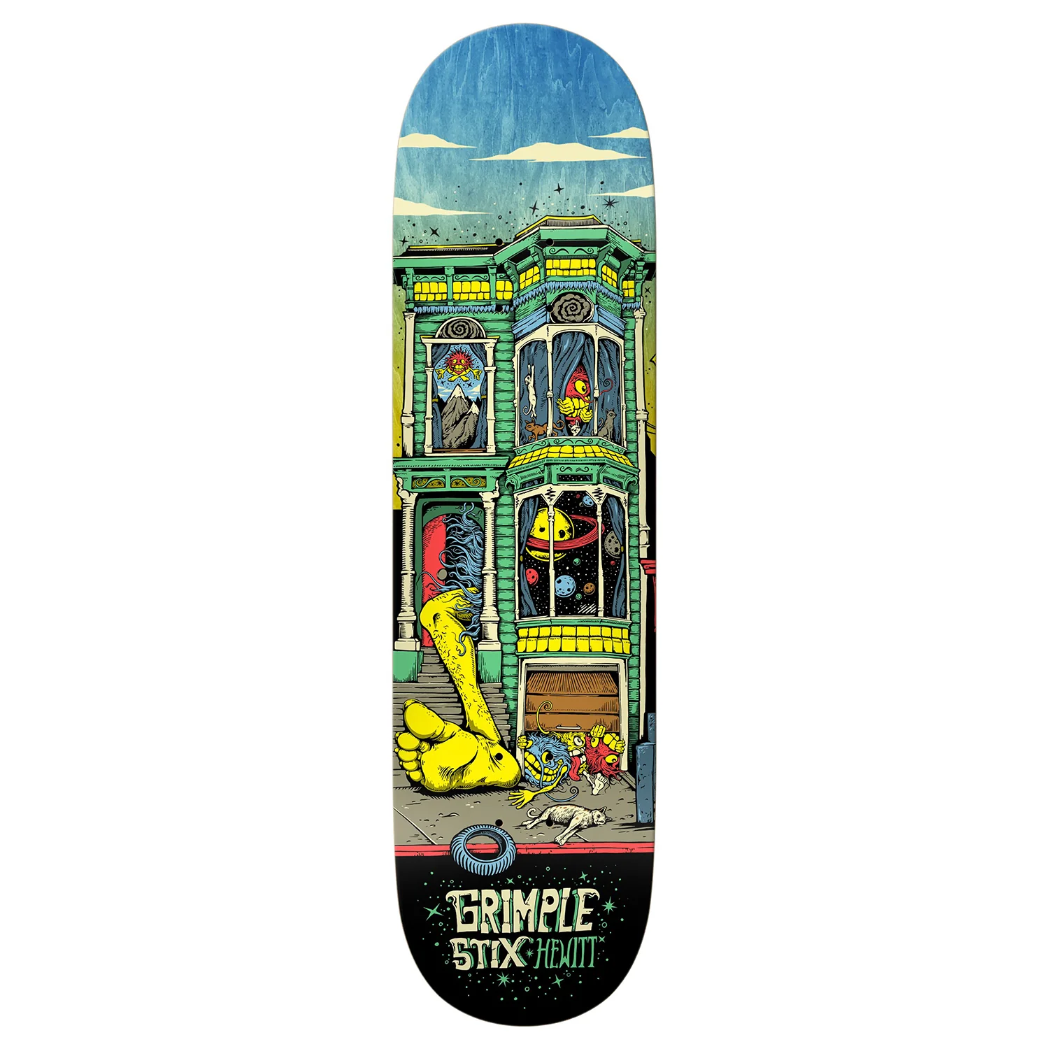 Anti Hero Skateboard Deck Hewitt Grimple Stix Victorians 8.5" x 31.75"