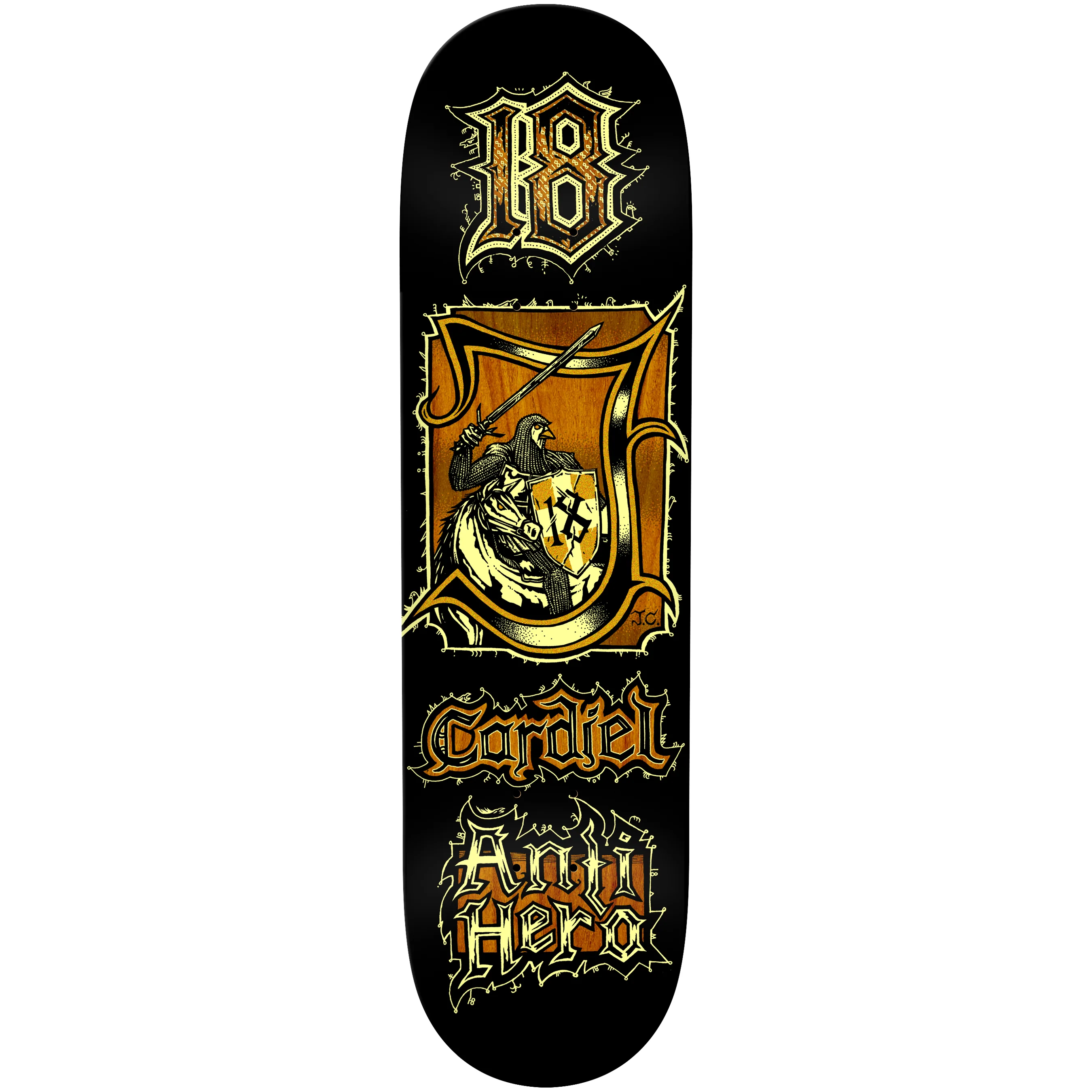 Anti Hero Skateboard Deck John Cardiel Medieval 8.62" x 32.25"