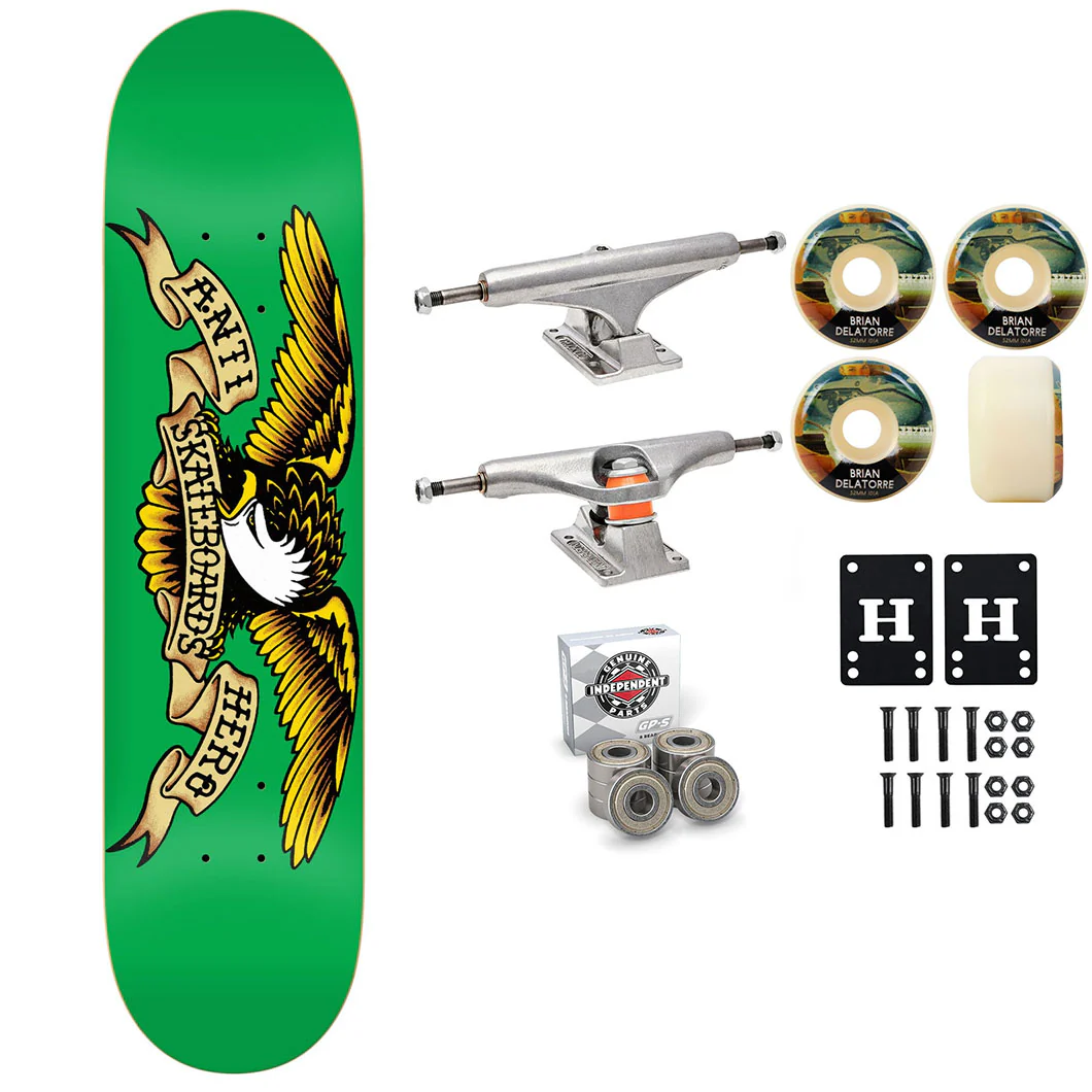 Anti Hero Skateboard Green 7.81" Independent Satori Premium Kit