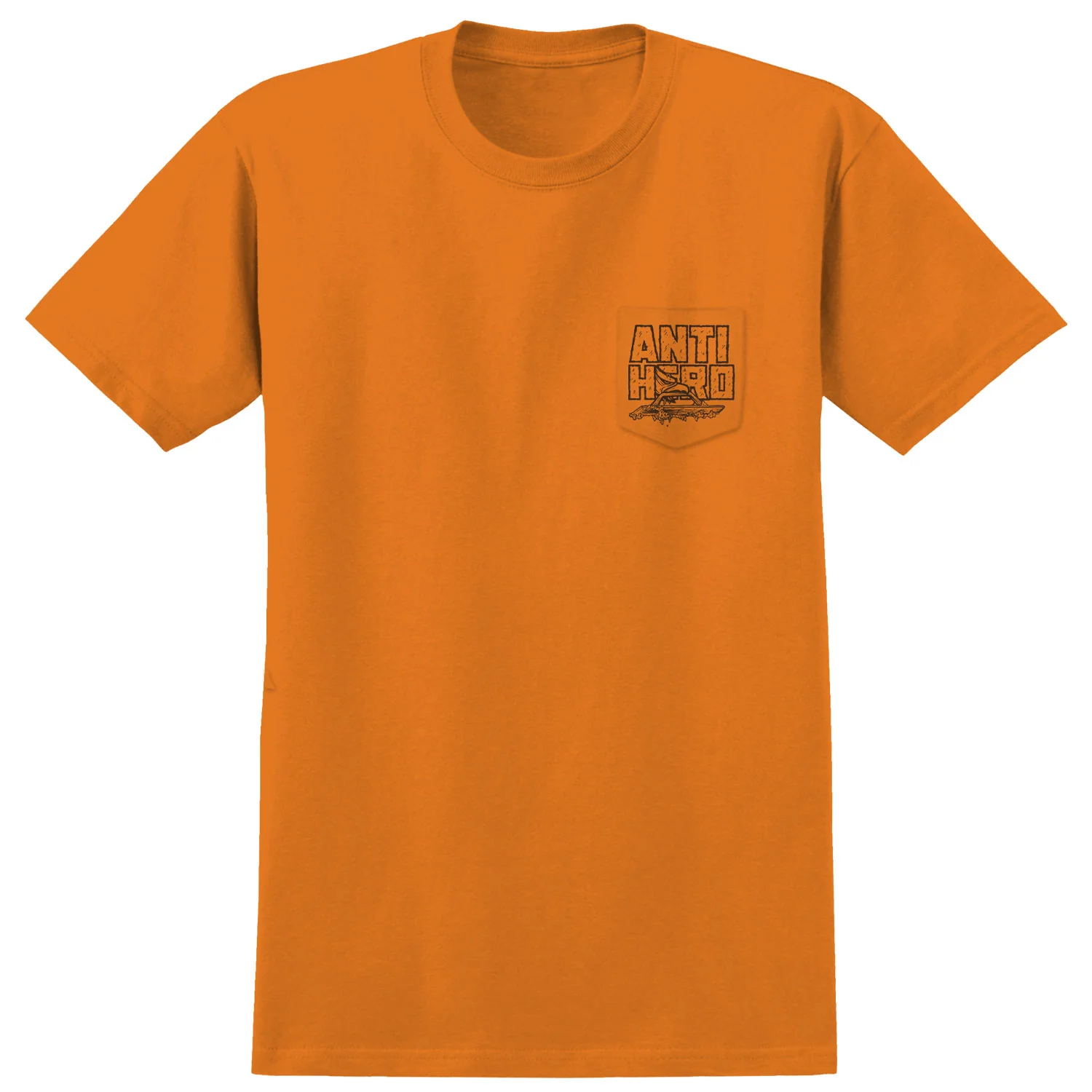 Anti Hero Skateboard Shirt Custom Pocket Tee Safety Orange - Image 2