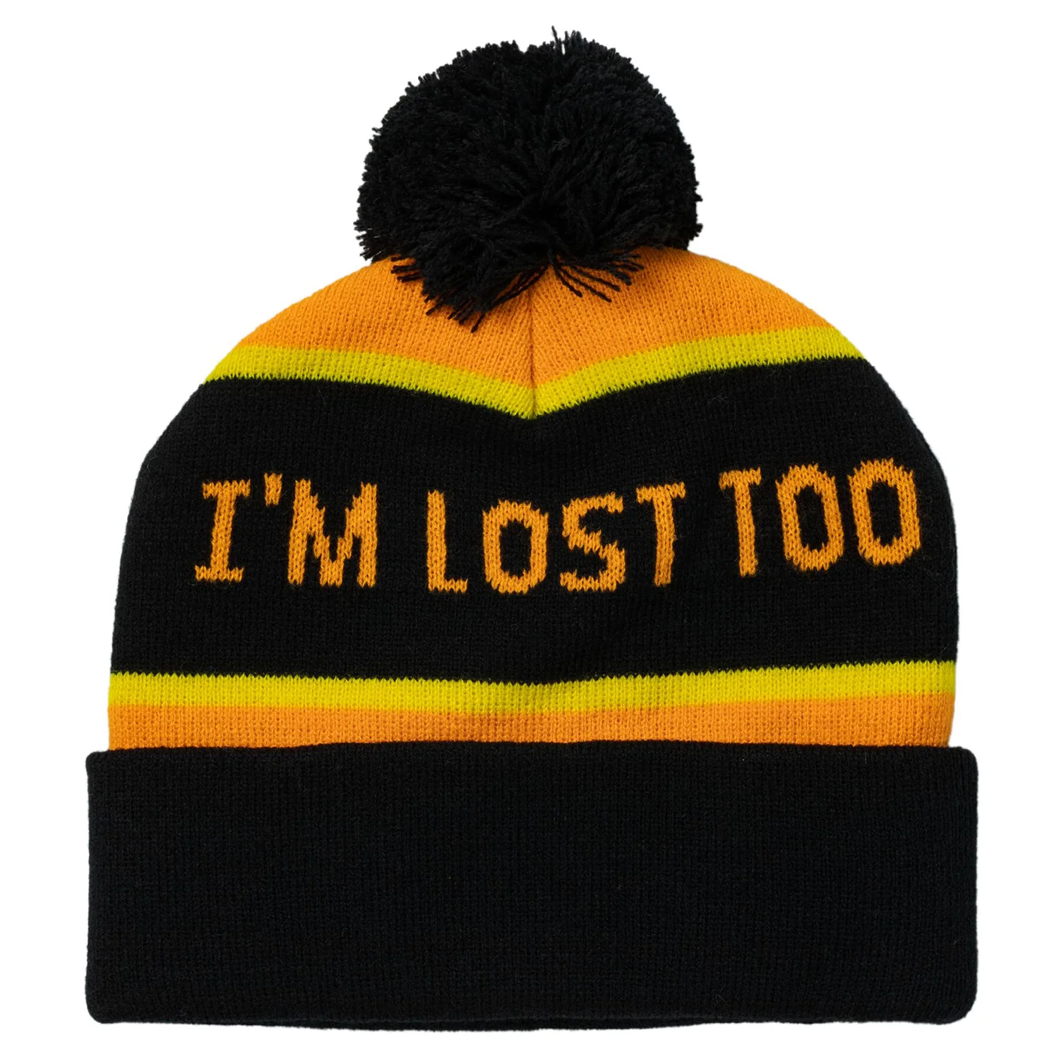 Anti Hero Skateboards Beanie Jalopi I'm Lost Too Pom Orange/Black/Yellow - Image 2