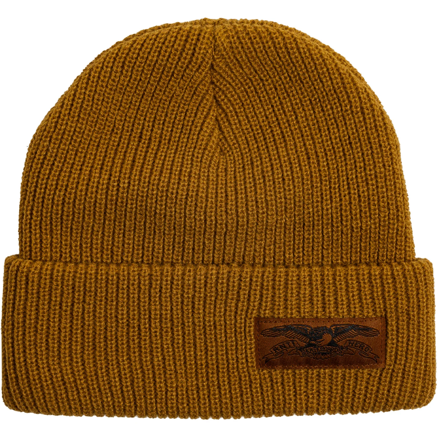 Anti Hero Skateboards Beanie Stock Eagle Label Cuff Light Brown/Black