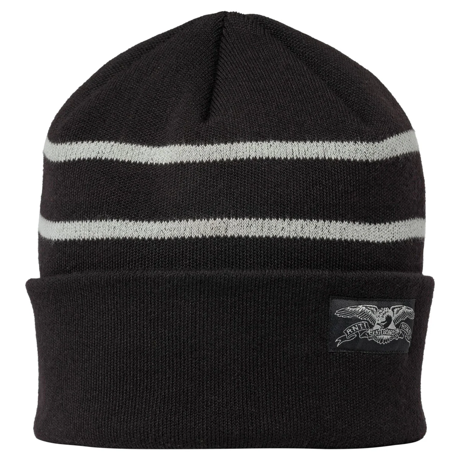 Anti Hero Skateboards Beanie Stock Eagle Label Stripe Cuff Black/Grey