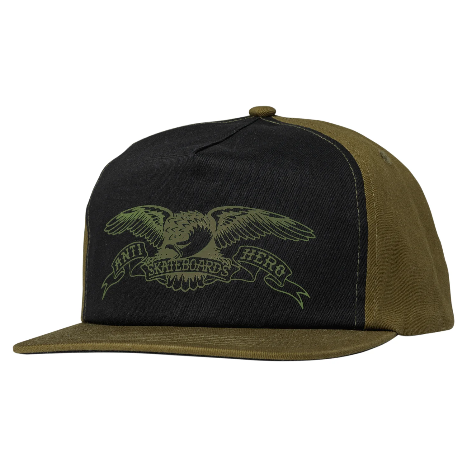 Anti Hero Skateboards Hat Basic Eagle Snapback Olive-Black