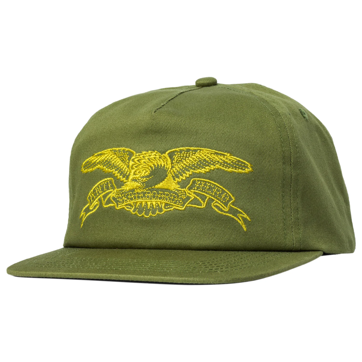 Anti Hero Skateboards Hat Basic Eagle Snapback Olive Yellow