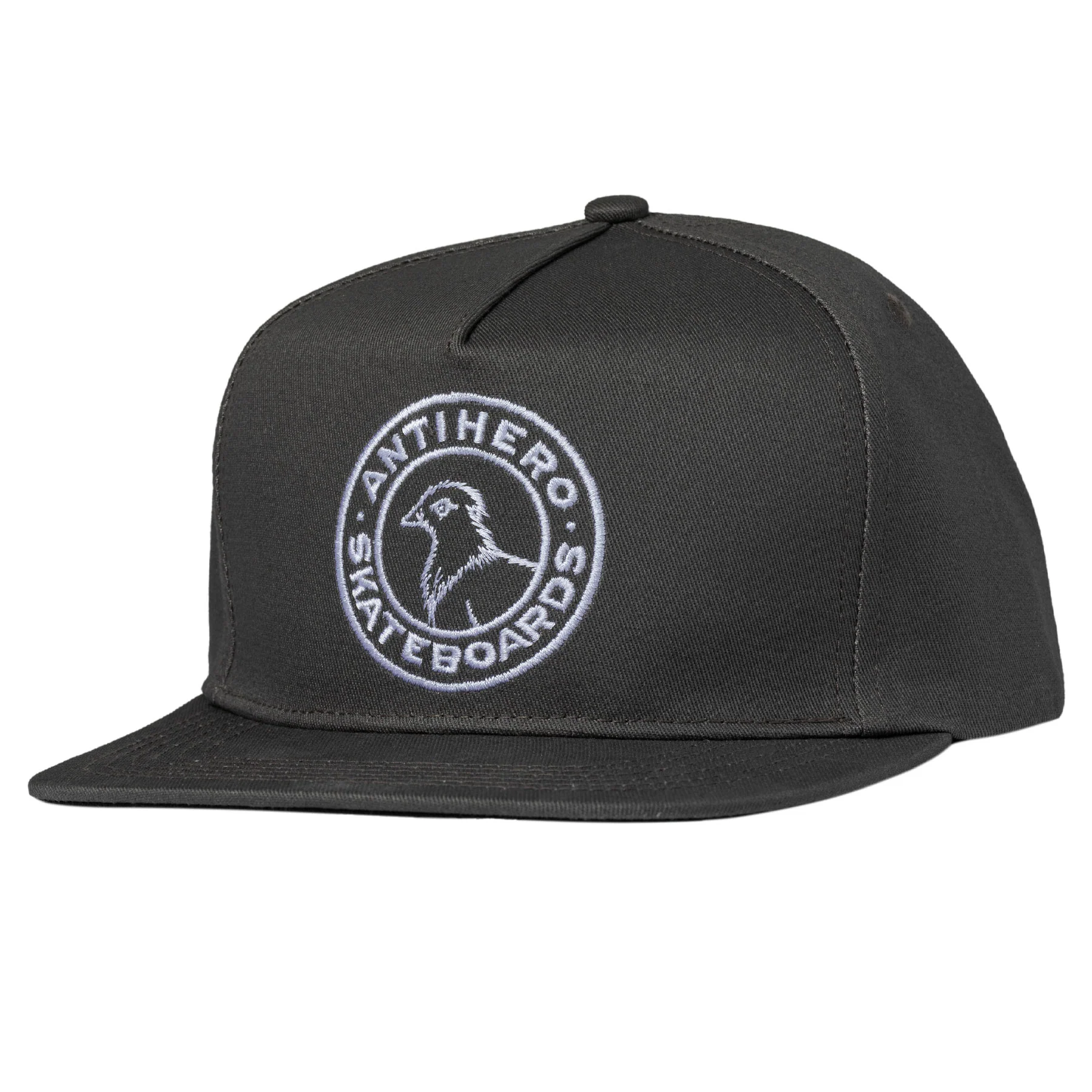 Anti Hero Skateboards Hat Basic Pigeon Round Snapback Charcoal