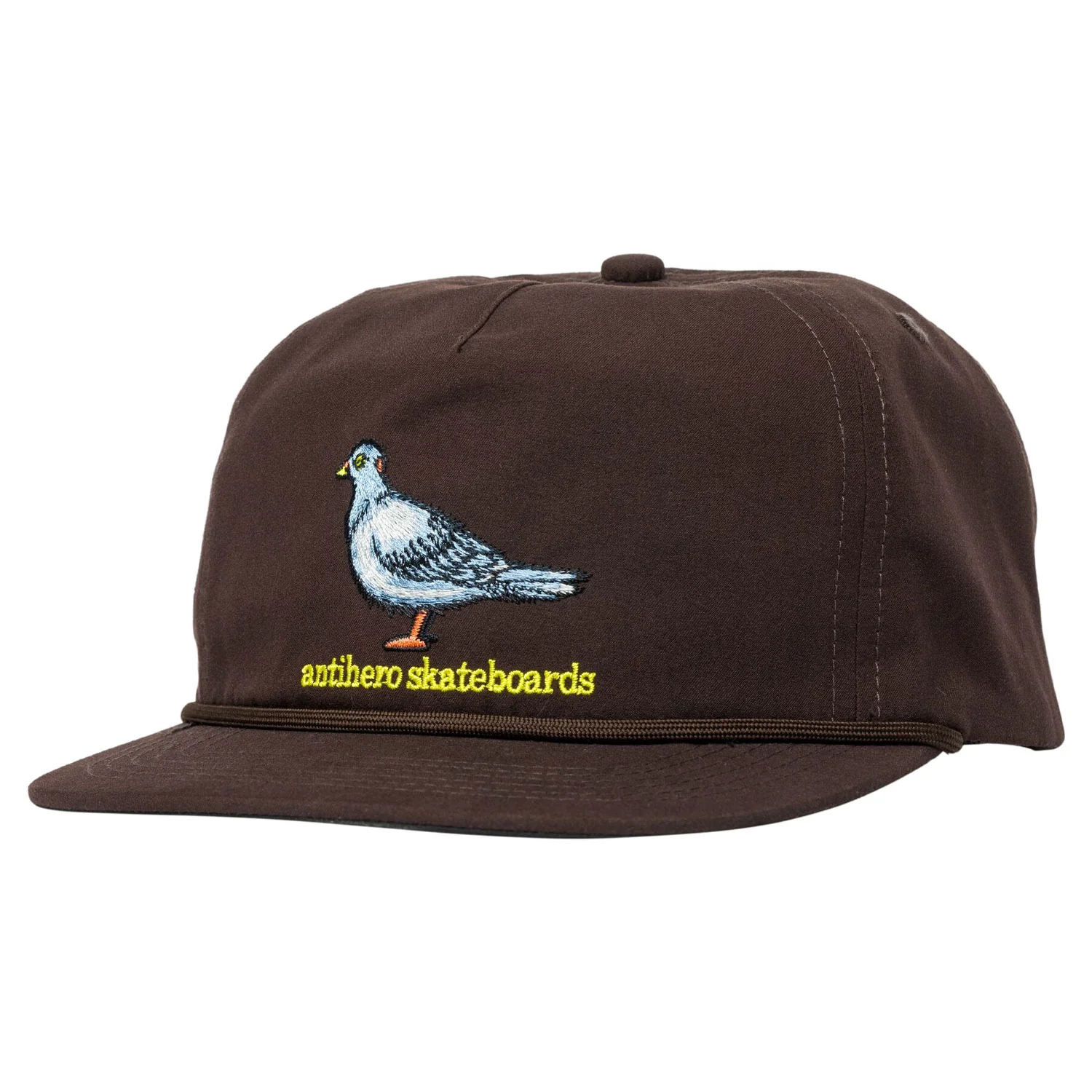 Anti Hero Skateboards Hat Lil Pigeon Snapback Dark Brown/Yellow