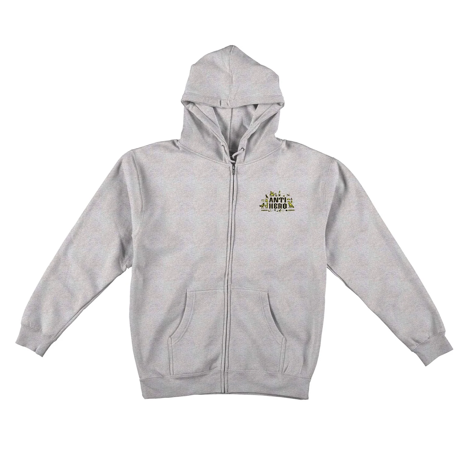 Anti Hero Skateboards Hoody Anti-Hiero Zip Grey Heather/Black/Yellow Grey