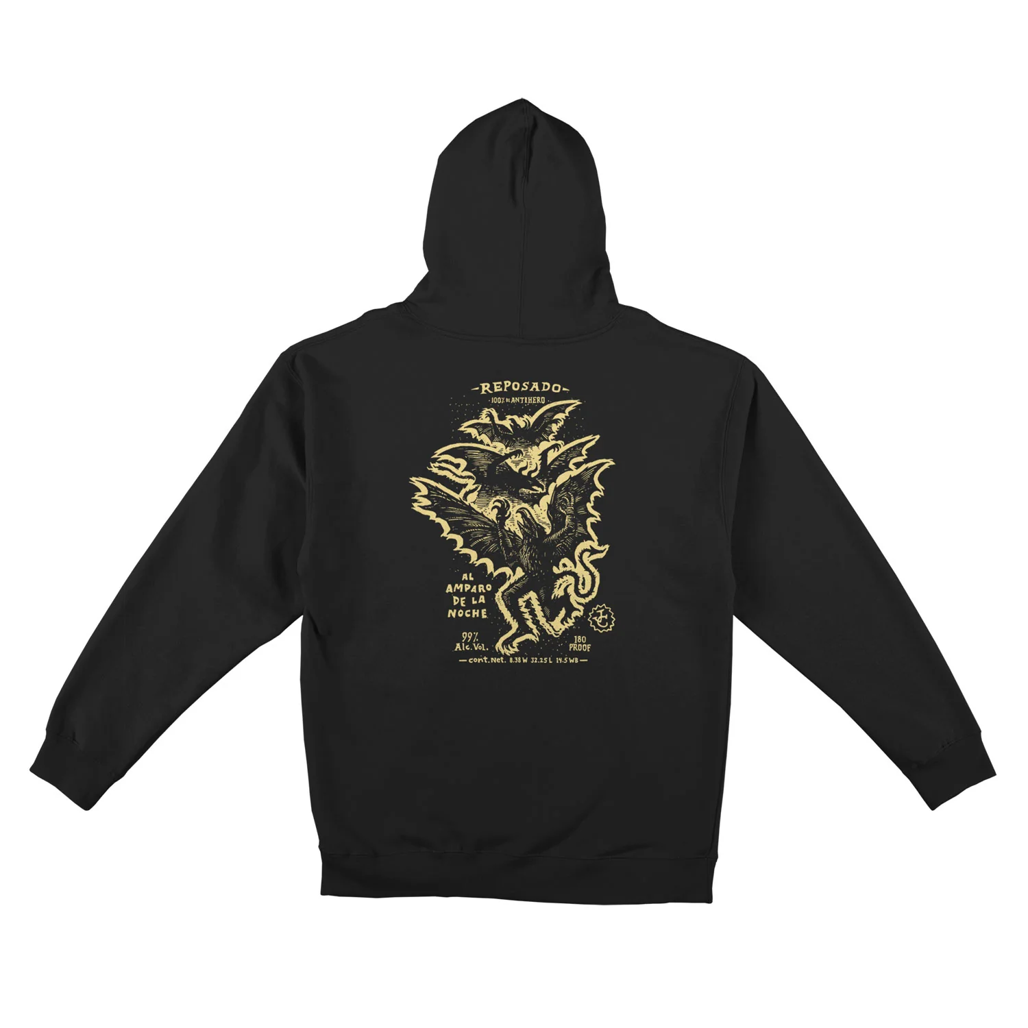 Anti Hero Skateboards Hoody Carnales Reposado Pullover Black/Pale Yellow