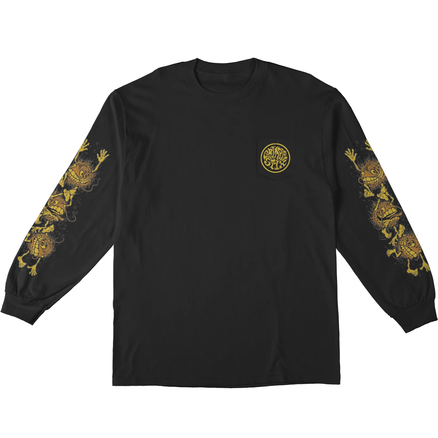 Anti Hero Skateboards Longsleeve Shirt Grimple Sleeve Pocket Black/Orange/Yellow