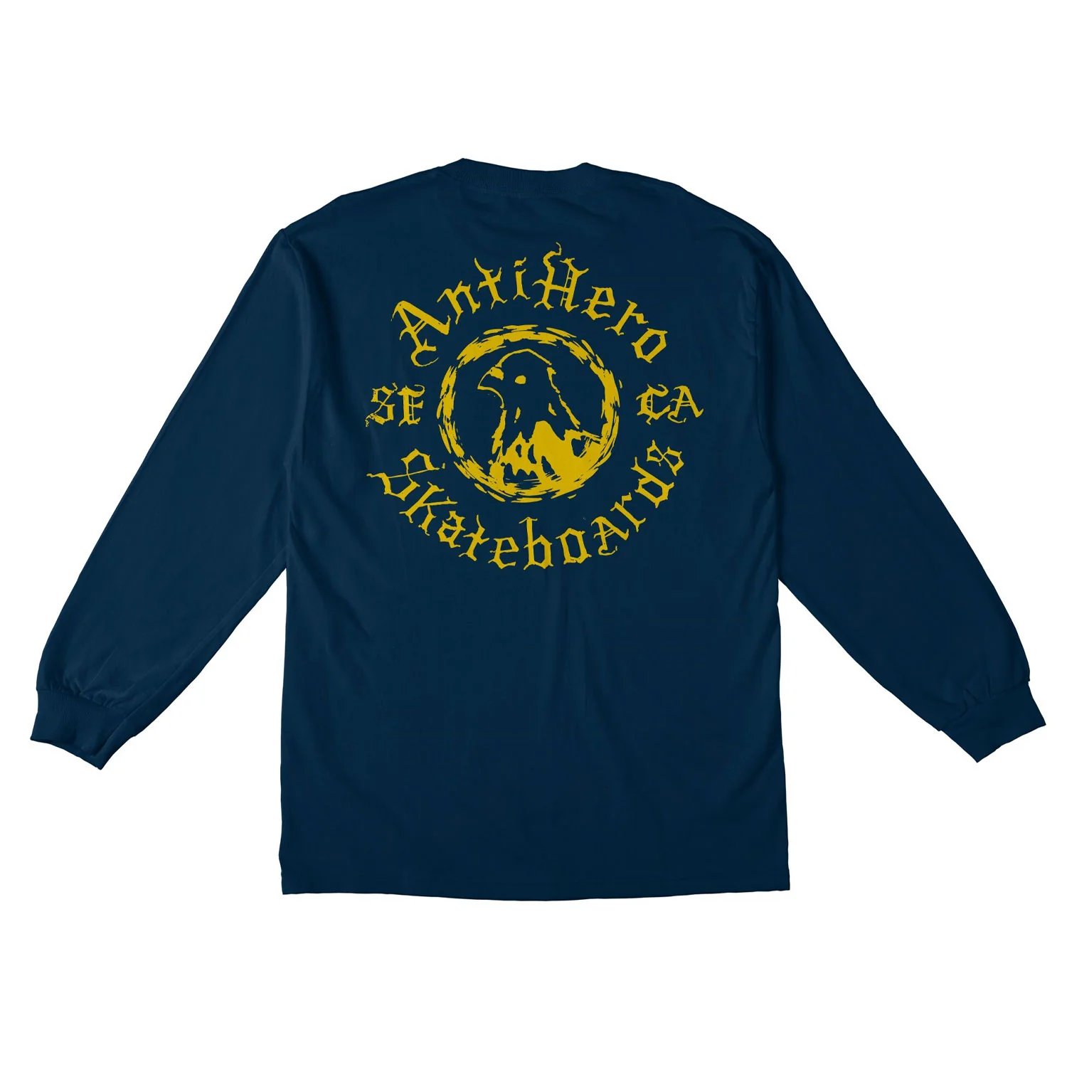 Anti Hero Skateboards Longsleeve Shirt Pigeon Motion Pocket Navy/Yellow Blue