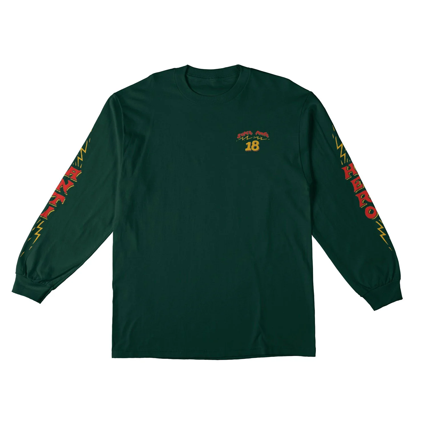 Anti Hero Skateboards Longsleeve Shirt Superpower 18 Forest/Yellow/Red