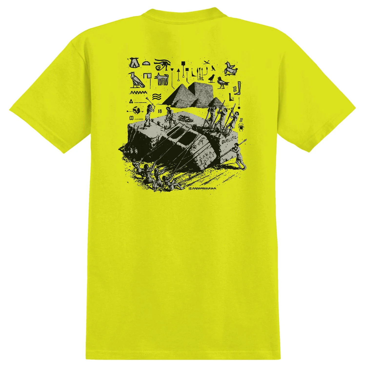 Anti Hero Skateboards Shirt Anti-Hiero Pocket Safety Green/Black/Grey Green