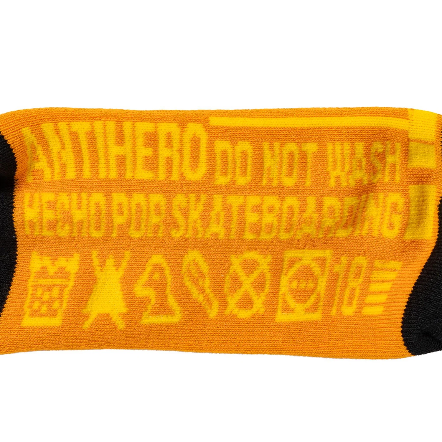 Anti Hero Skateboards Socks Hecho Por Skateb Embroidered Orange/Yellow/Black Orange - Image 2
