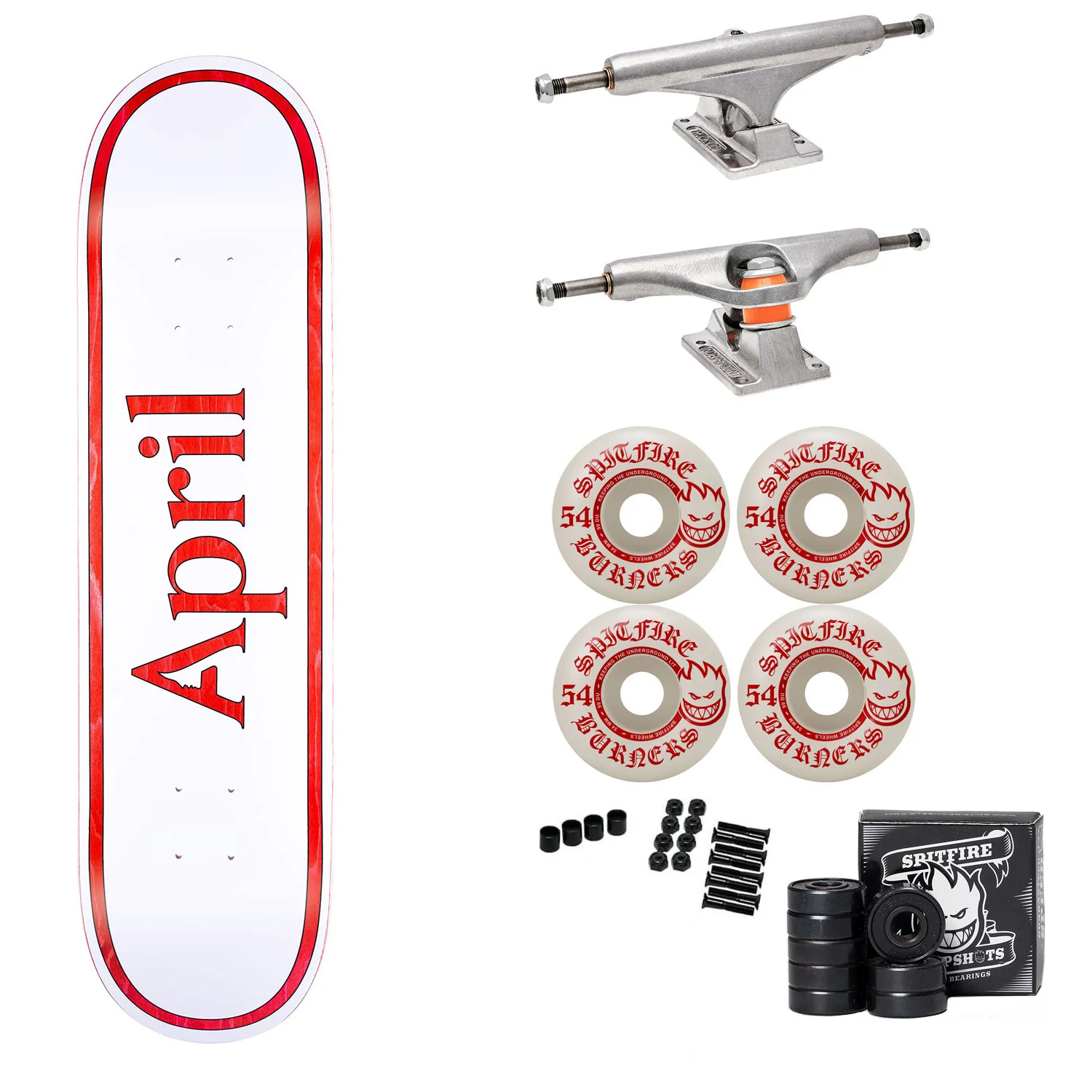 April Skateboard Professional Complete Setup 8.125" Independent / Spitfire Parts