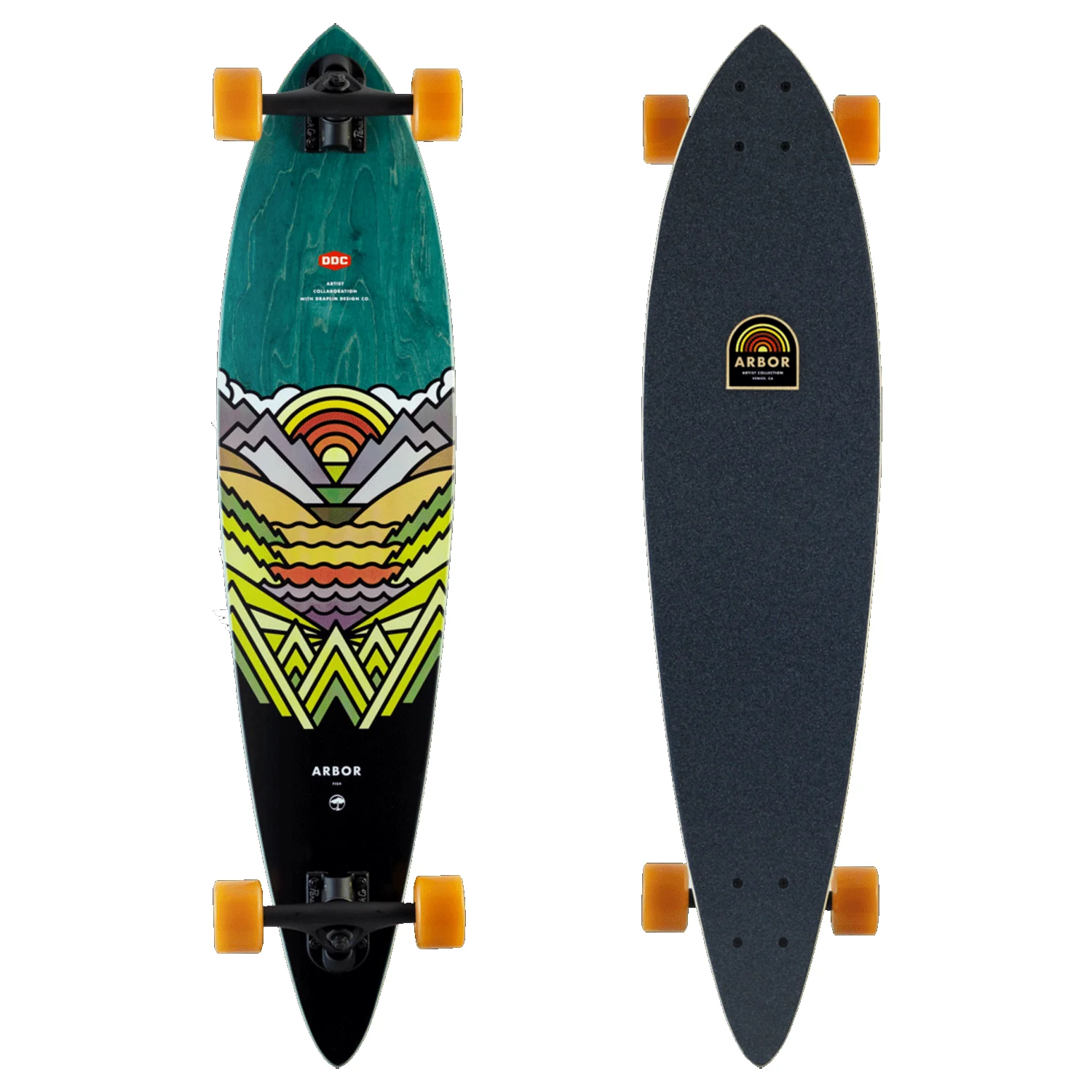Arbor Longboard Draplin 21 Artist Fish 8.375" x 37"