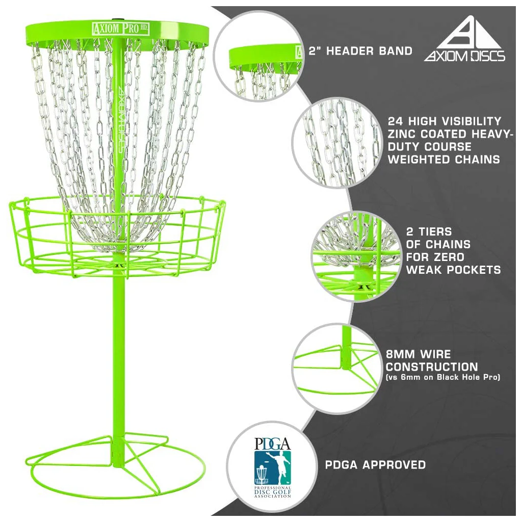Axiom Disc Golf Basket Black Hole Pro HD Catcher Target - Lime