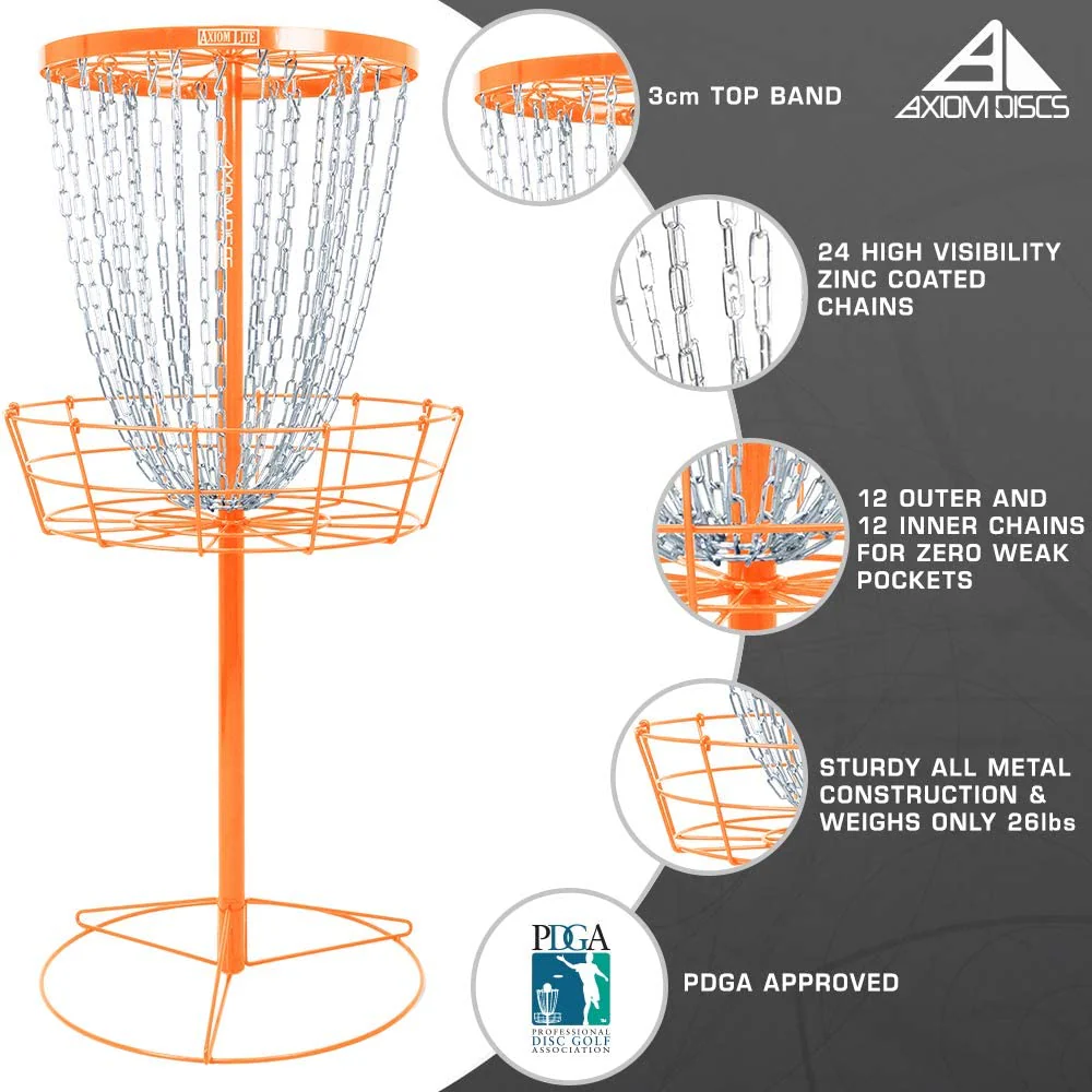Axiom Disc Golf Basket Light Catcher Target Orange - Image 3