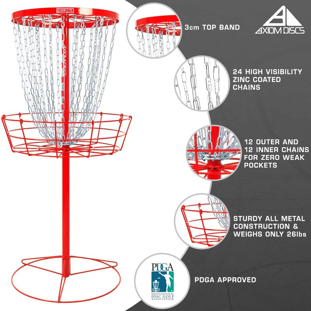 Axiom Disc Golf Basket Light Catcher Target Red - Image 3